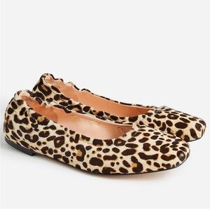J. Crew Anya Scrunchie Ballet Flats In Calf Hair (Size 7.5)